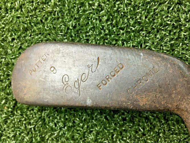 Eger Forced Chrome Putter #9  /  RH  / Steel ~33" / Vintage Wooden Grip / mm6662