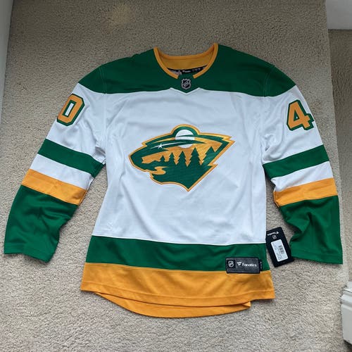 New NHL Minnesota Wild Alternate Jersey Large Devin Dubnyk #40 Fanatics Breakaway