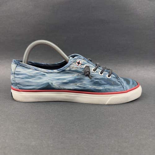 Sperry Women's JAWS Special Edition Blue Water Print Boat Shoes Sneaker Size 9 M