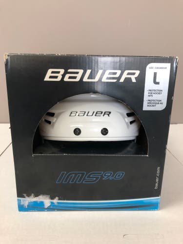 New Senior Bauer IMS 9.0 Hockey Helmet White Large Lg L sr