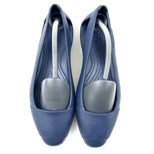 Crocs Sienna Flats Iconic Women's Dark Navy Blue Slip On Shoes 202811 Size 11