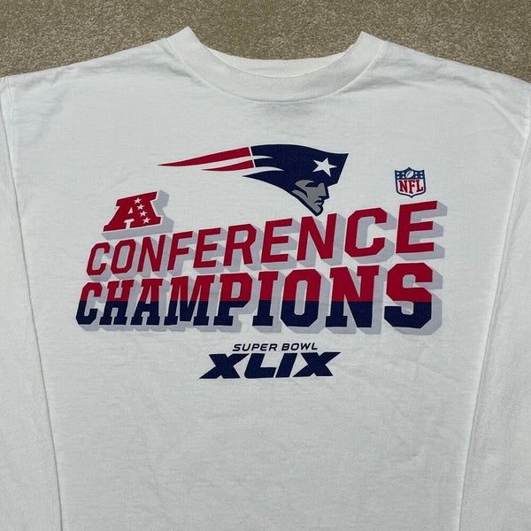 New England Patriots T Shirt Men Small Long Sleeve NFL Football Super Bowl  49