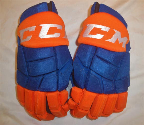 CCM HGQLXP Pro Stock Hockey Gloves 15" Islanders AHL NHL #63 used (9506)