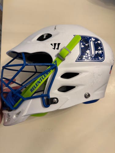 Duke Game Worn Warrior Helmet By Myles Jones