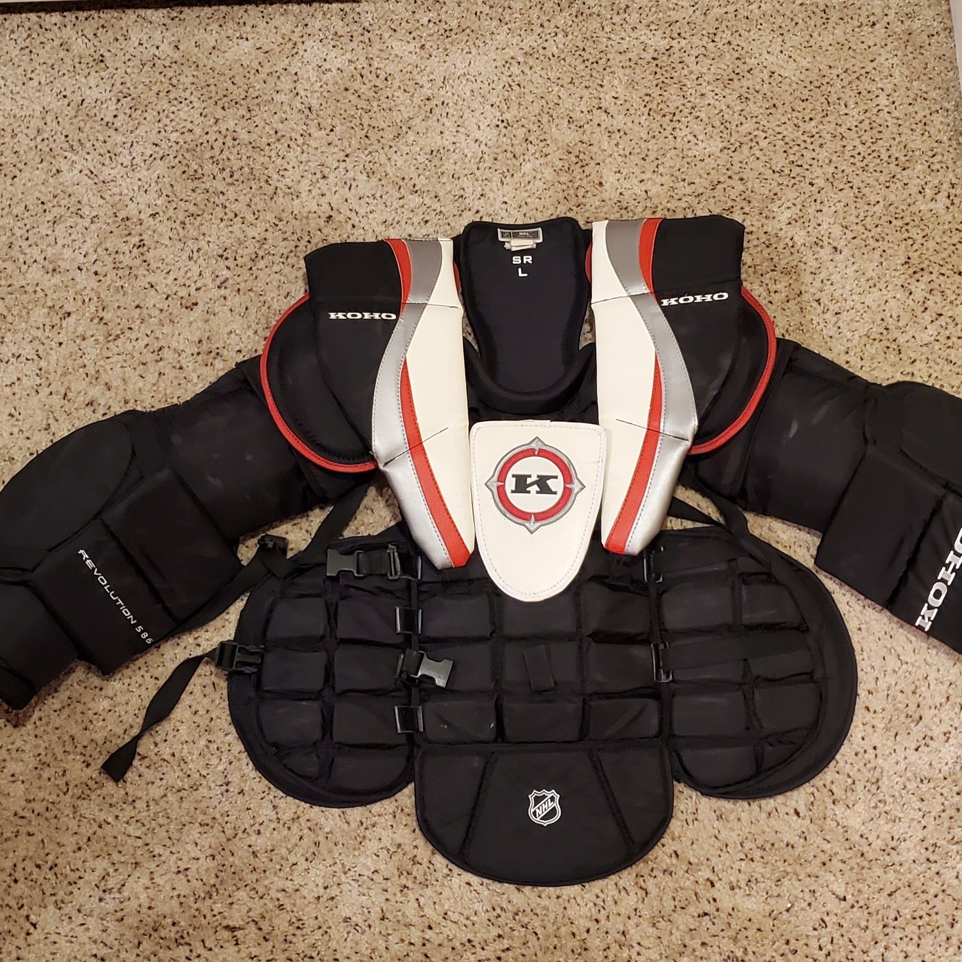 Used Large Koho Revolution 586 Goalie Chest Protector SidelineSwap