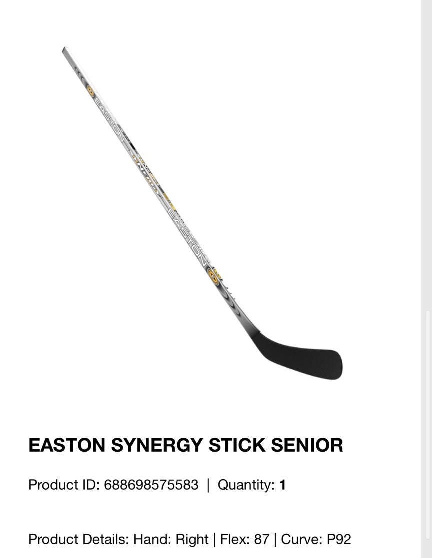 1 New Bauer Easton Synergy RH 87 flex PM9