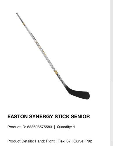 Bauer Synergy | Limited - Senior RH 87 Flex P92