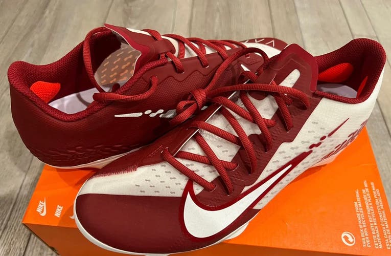 Nike React Vapor Ultrafly Elite 4 Baseball Cleat Shoes Crimson White Men’s Size 13