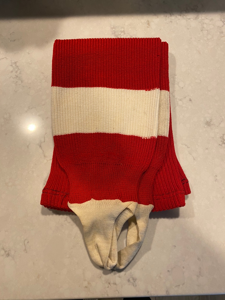 Red Knit Hockey Socks