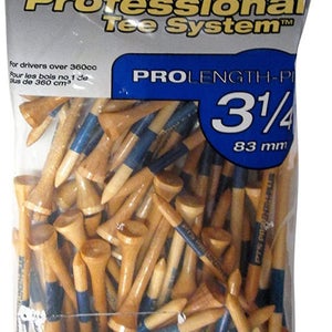 Pride Professional Pro Length Plus Golf Tees (3.25", Natural/Blue, 75pk) NEW