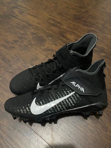 Nike Alpha Menace 2 Pro mid black cleats mens football size 12