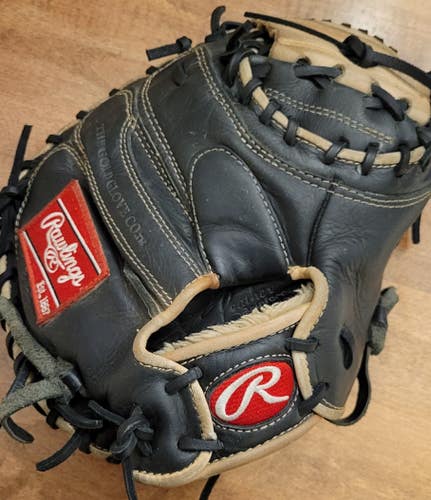 Used Right Hand Throw Rawlings Catcher's Gold Glove Elite Baseball Glove 32.5"