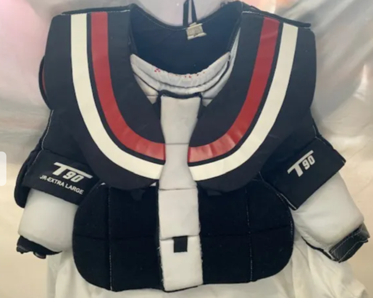 Used Goalie Sherwood T90 Chest Protector & Used Reebok 2K Skates Bundle