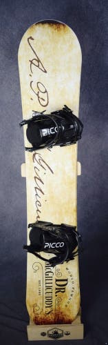 NEW DR. MCGILLICUDDY'S SNOWBOARD SIZE 157 CM WITH PICCO LARGE BINDINGS