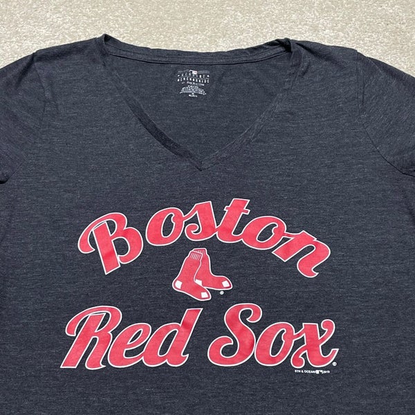 Boston Red Sox T Shirt Women Medium Adult Gray MLB Baseball USA