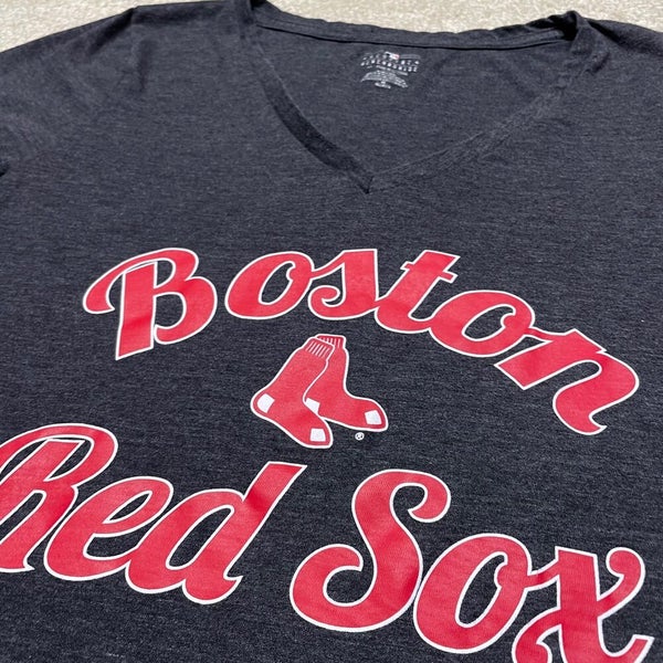 Boston Red Sox T Shirt Women Medium Adult Gray MLB Baseball USA