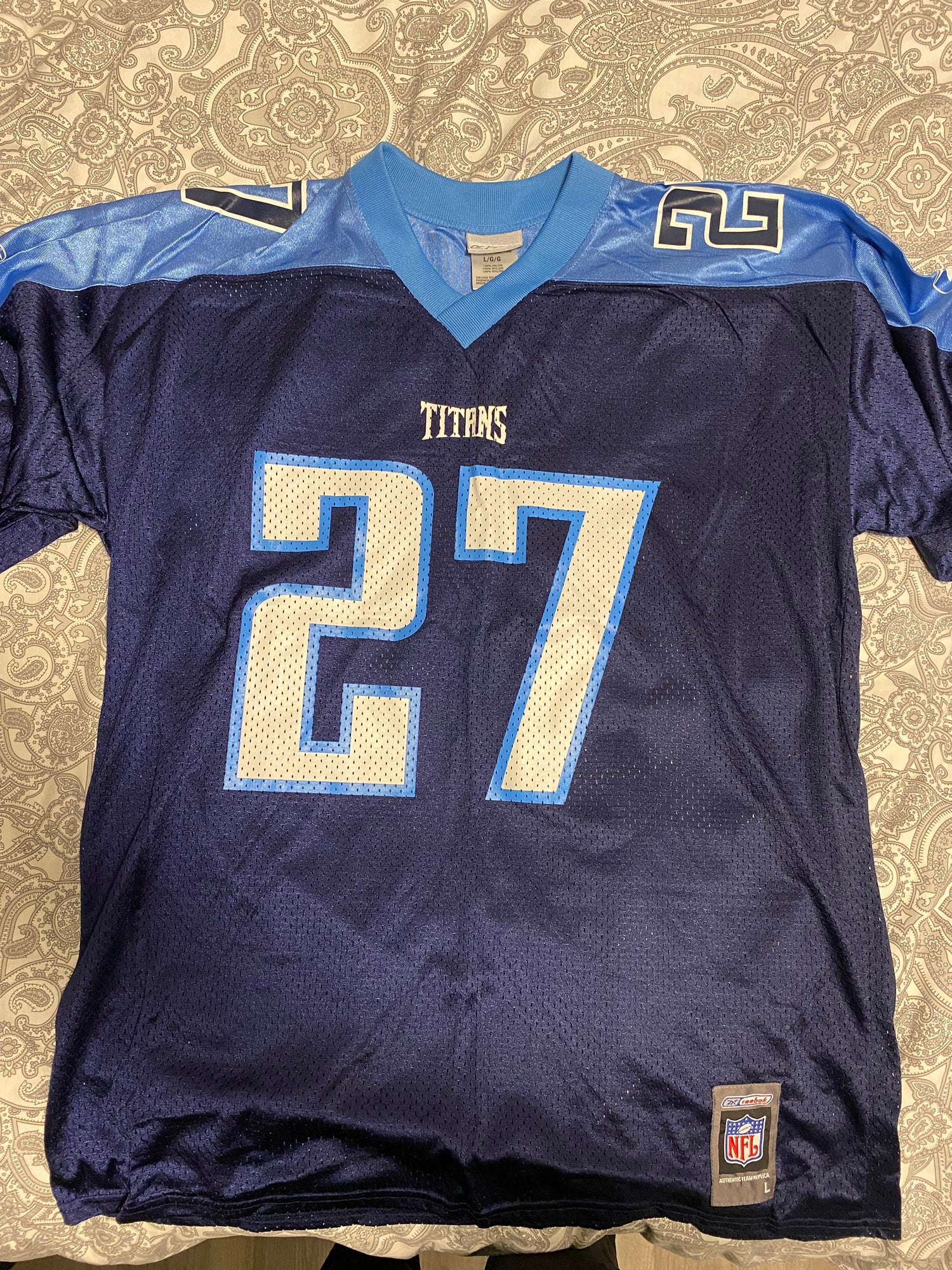 VINTAGE Tennessee Titans NFL Puma Jersey #27 Eddie George - Size