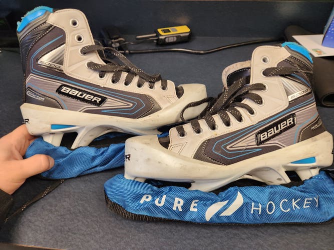 Senior Used Bauer Reactor 5000 Hockey Goalie Skates Regular Width Size 7