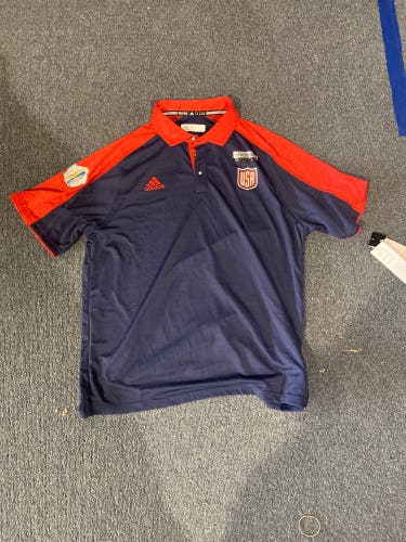 New Team USA Adidas Golf Shirt 2016 World Cup of Hockey Size XL
