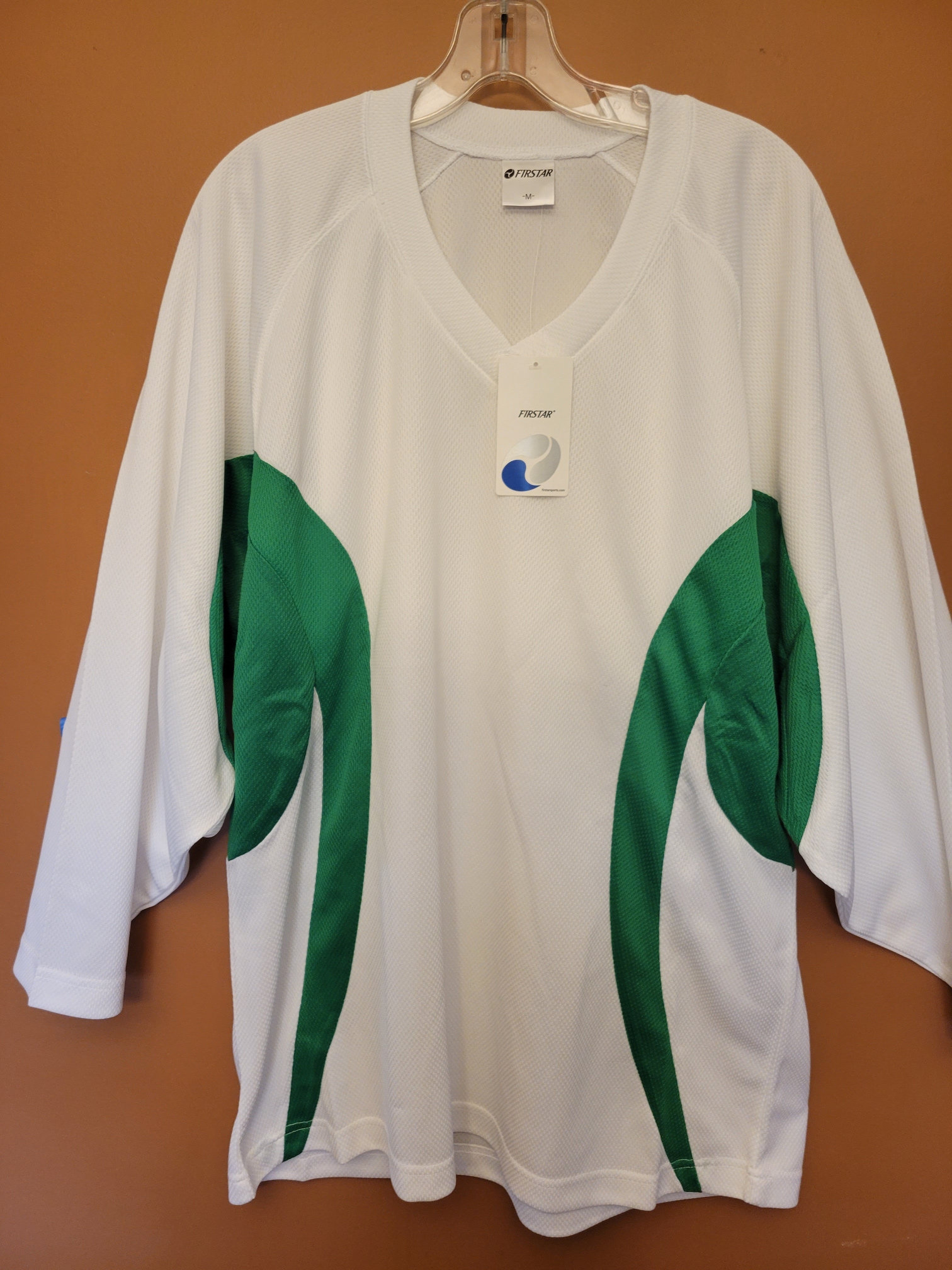 Lot of 12 New Jerseys FIRSTAR Brand White & Green (Sizes in Description)