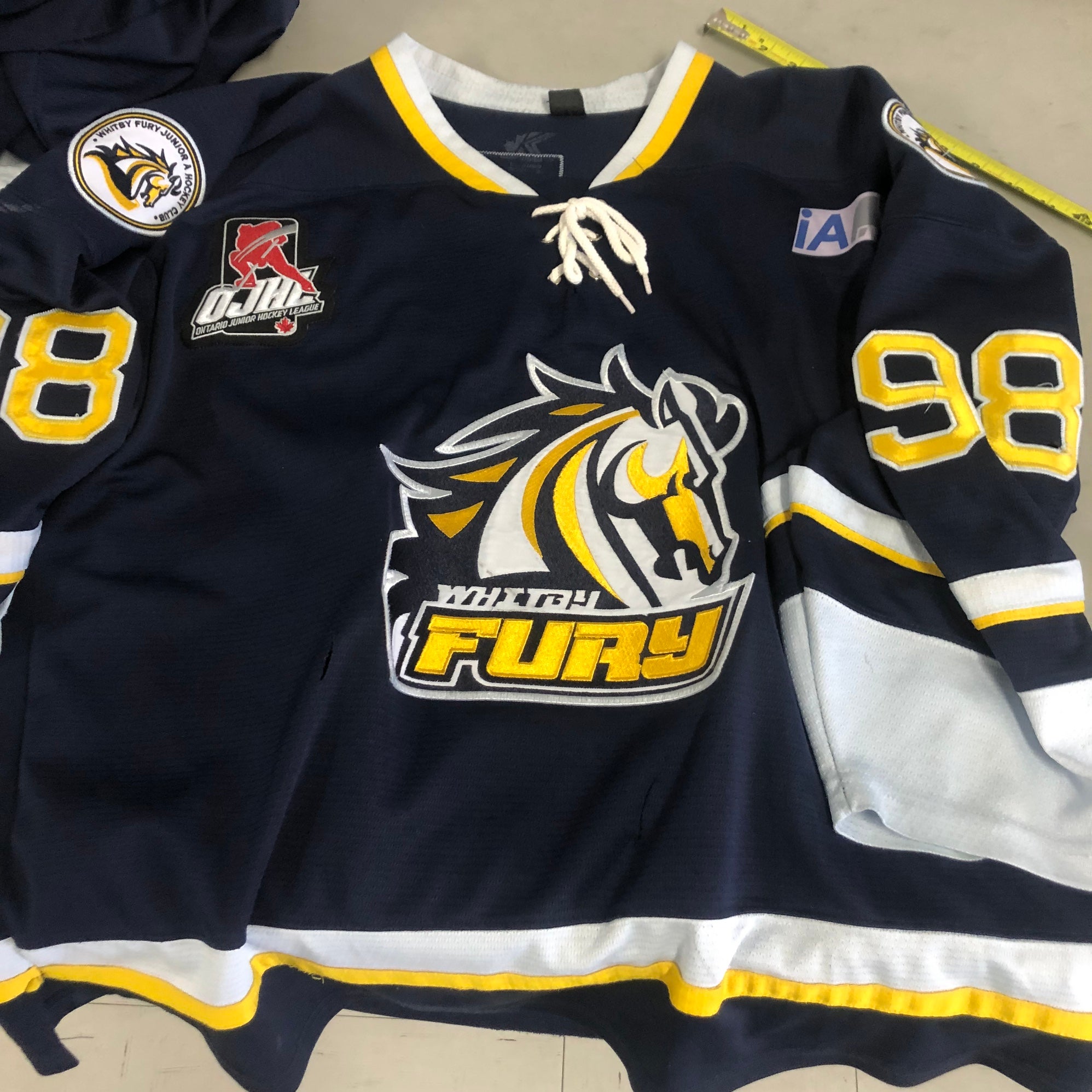 FREE SHIPPING OJHL Whitby Fury Large game jerseys