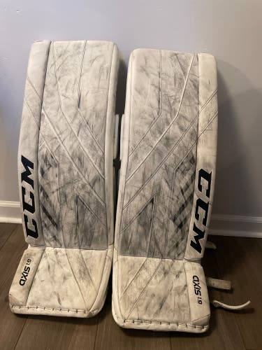 Used 33+1" CCM  Axis 1.9 Goalie Leg Pads