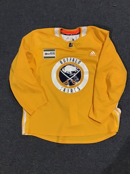 Adidas Buffalo Sabres Authentic Hockey Home Jersey Yellow Navy Blue Sz 58  $180