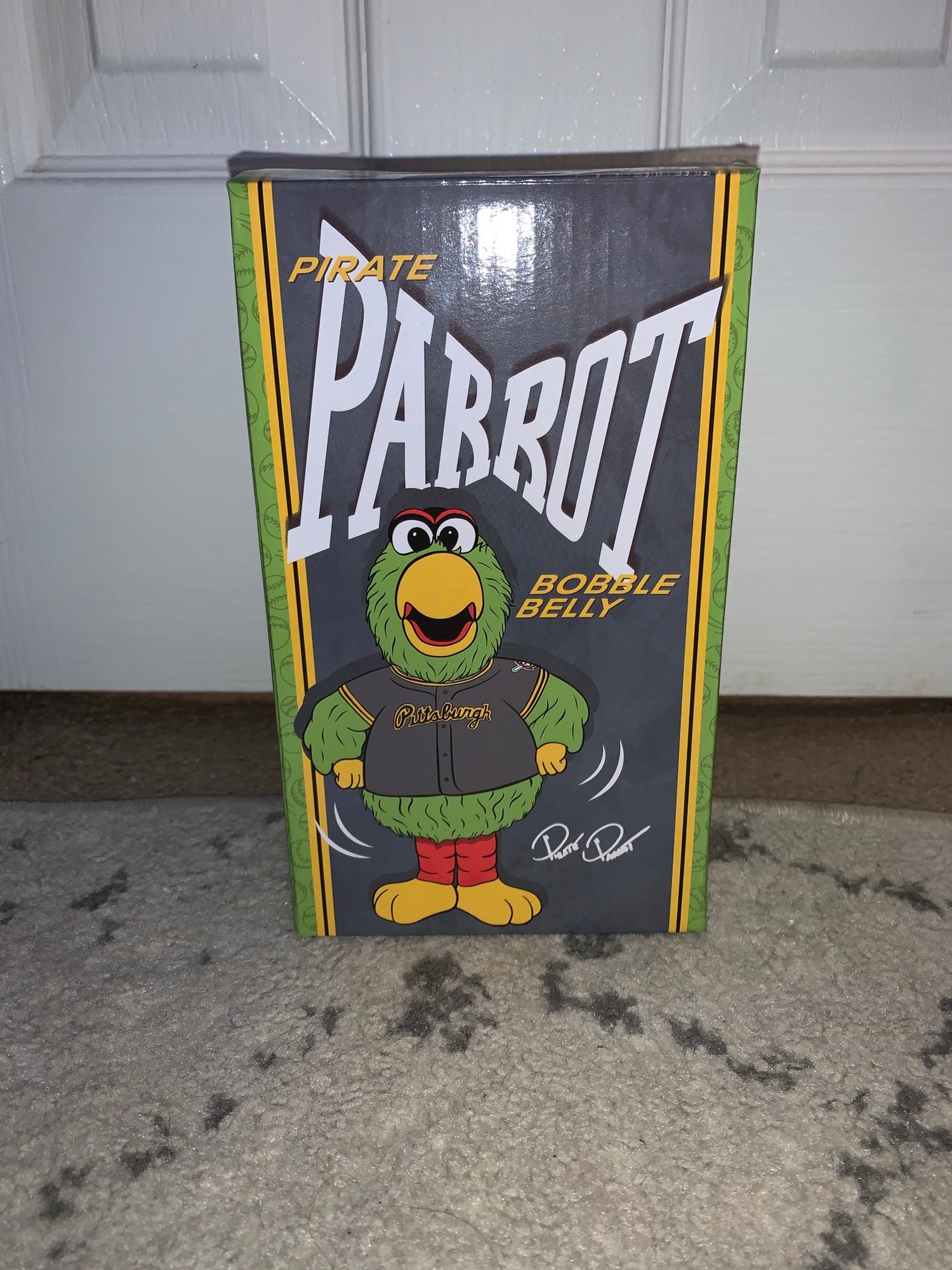 These are the Pittsburgh Pirates bobble head promotions for the upcoming  2016 baseball season on display at PNC Park in Pittsburgh Friday, April 1,  2016. From left they are: the Pirate Parrot