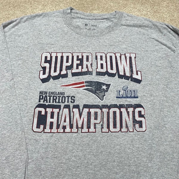 New England Patriots T Shirt Men XL Gray Long Sleeve NFL Football