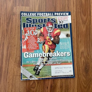 USC Trojans Reggie Bush NCAA FOOTBALL PREVIEW 2005 Sports Illustrated Magazine!