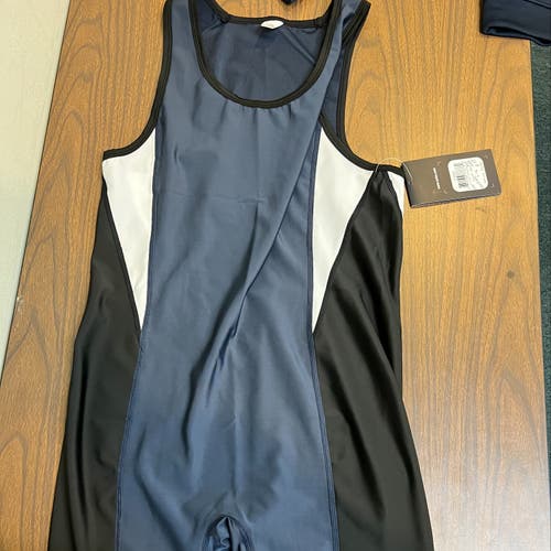 New Asics Wrestling Legit Singlet Navy -- Mens Large