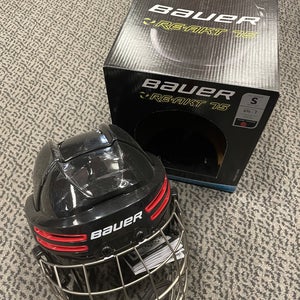 Bauer Reakt 75 Small Helmet Combo Black w/Red inserts