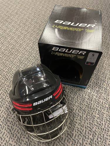 Bauer Reakt 75 Small Helmet Combo Black w/Red inserts