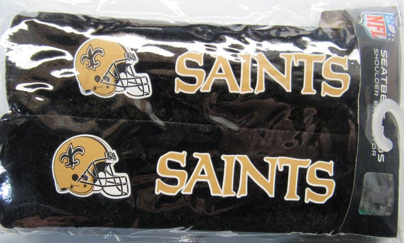 NFL New Orleans Saints Seat Belt Pads Velour Pair by Fremont Die
