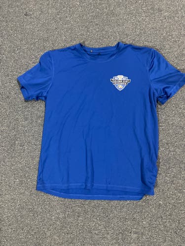 Blue Adidas 2022 Calder Cup Colorado Eagles Played Issued T-Shirt M, L & XL
