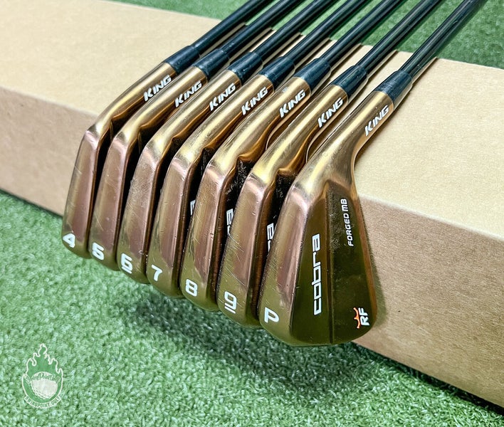 Used Cobra King RF Forged MB Copper Irons 4-PW MMT 105g Stiff