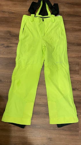 2022 SIDE ZIP Yellow-Green (sharp lime) Unisex Youth Size 20 Spyder Ski Pants (like adult small)