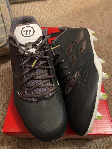 NEW Gray Size 12 Warrior Burn 8.0 Lacrosse Cleats Lax