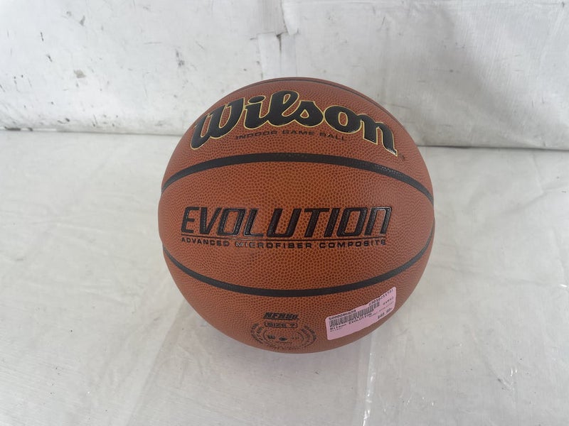 Used Wilson Evolution Size 7 Nfhs Indoor Game Ball Basketball - Near New Condition