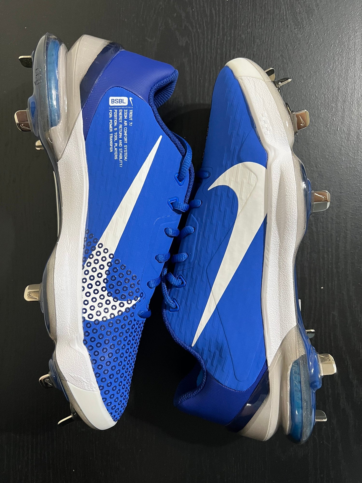 Nike Force Zoom Trout 7 Pro Baseball Cleats Rare Navy Blue Engineered Size  13 .5