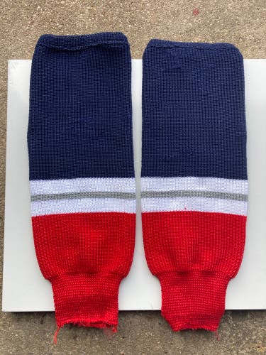 Red/White/blue Used    Knit Socks