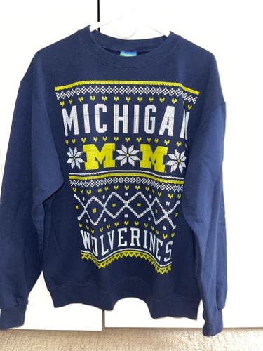 Men's Blue Large Champion Christmas Sweater/Crewneck