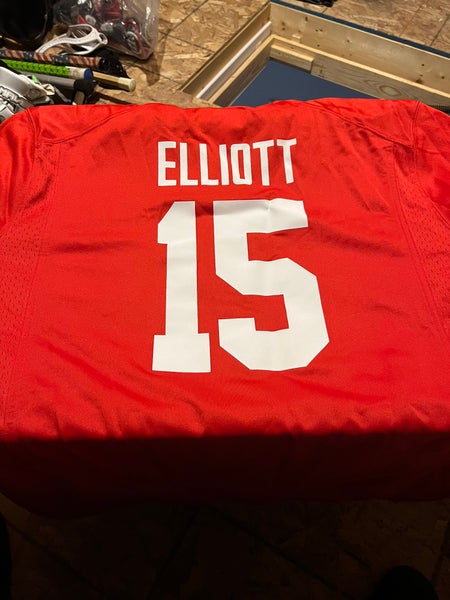 Ezekiel Elliott Autographed and Framed Red Ohio State Jersey