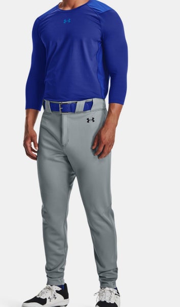 Under Armour Men's Gameday Vanish Piped Baseball Pants, Large, Baseball Grey/Black