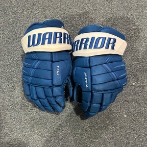 Game Used Blue Warrior Alpha DX PRO Pro Stock Gloves Colorado Avalanche E. Johnson 14”