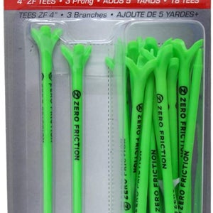 NEW Zero Friction ZFT Power 3-Prong 4" Lime (1 Pack) 18 Golf Tees