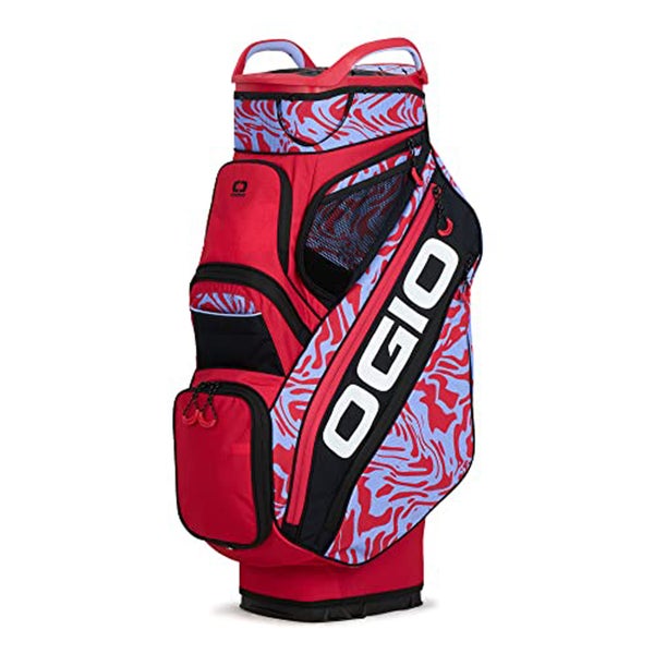 NEW 2023 Ogio Silencer Red Melting Geos Cart Golf Bag SidelineSwap