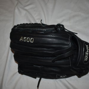 Wilson A500 Baseball Glove, Black, 12.5 Inches - Like New!