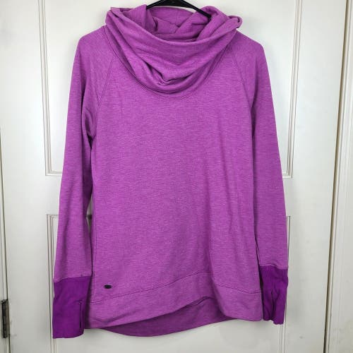 Athleta Tranquility Cowl Neck Pullover Pink Purple Women's Size M