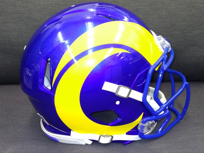 LA Rams 2020 Authentic Speed Helmet with 3D Bumpers & OBJ Facemask